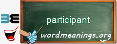 WordMeaning blackboard for participant
